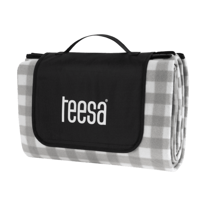 Ковдра для пікніка Teesa TSA8903-1 з утепленим покриттям 200x200 см - сіра картата - Зображення 2