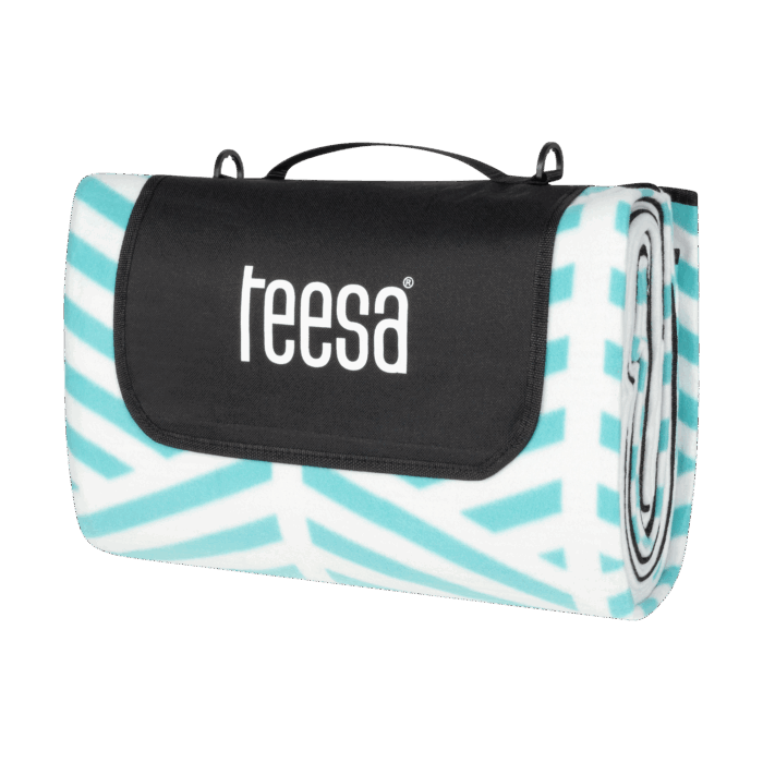 Утеплений килимок для пікніка з довгим ремінцем 200x300 см Teesa TSA8904-2 - синій колосок - Зображення 2