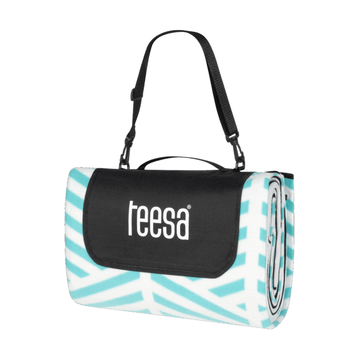 Утеплений килимок для пікніка з довгим ремінцем 200x300 см Teesa TSA8904-2 - синій колосок - Зображення 4