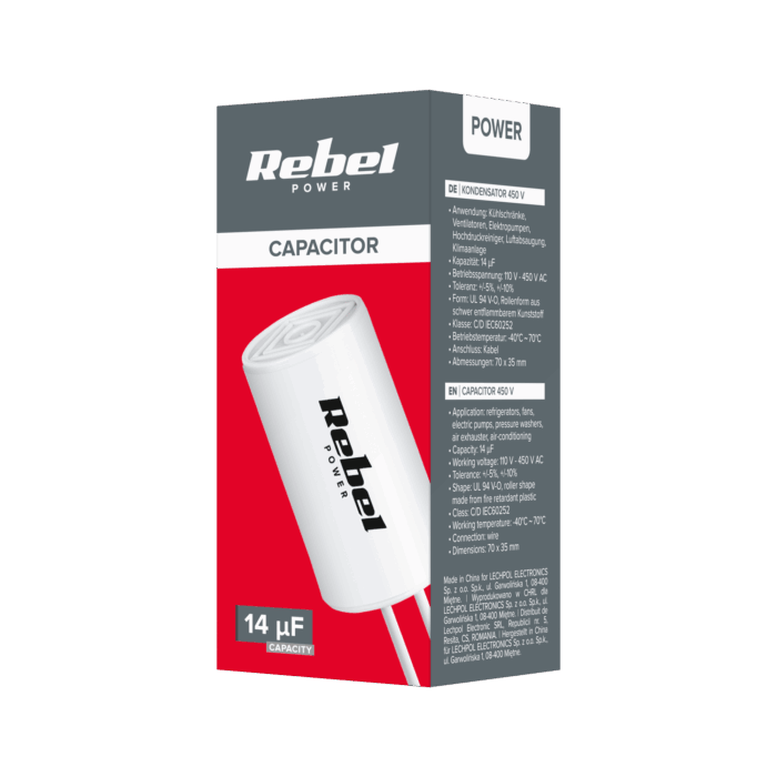 Конденсатор 14 Rebel URZ3131 мкФ 450 В для однофазних двигунів - Зображення 3