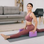 Блок для йоги з піни EVA Rebel RBA-3063-PU Active 120 г фіолетового кольору - Зображення 6