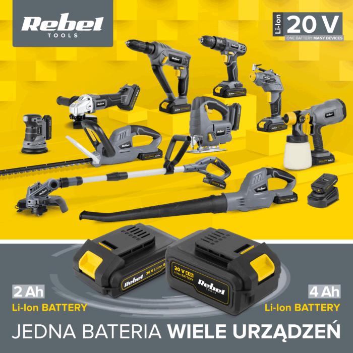 Зарядний пристрій Rebel RB-2001-CH Tools 20V 2Ah/4Ah - Зображення 3