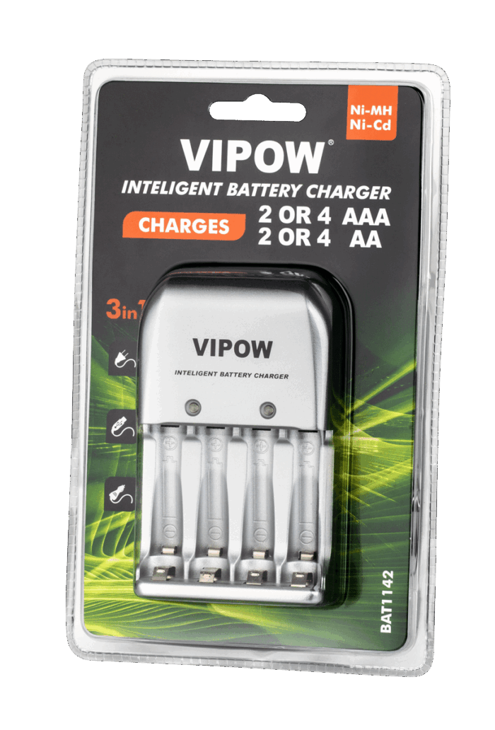 Зарядний пристрій Vipow BAT1142 3-в-1 PFC001 для акумуляторів 4xAA та 4xAAA - Зображення 3