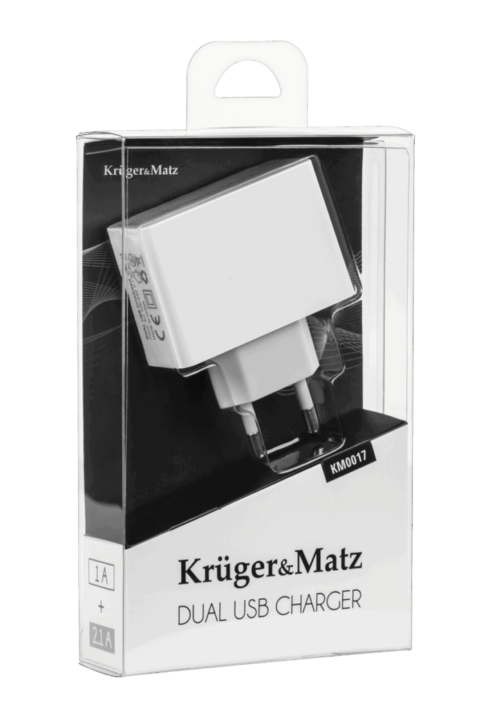 Зарядний пристрій Kruger&Matz 2100mA KM0017-A з двома USB-портами - Зображення 3