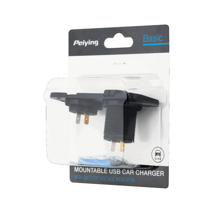 Автомобільний зарядний пристрій 2xUSB Peiying PY-CHR0003 3100 mA з вольтметром - Зображення 3