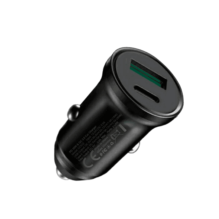 Автомобільний зарядний пристрій 30 Вт USB + USB Type-C GSM1061 з технологіями PowerDelivery та QuickCharge - Зображення 3