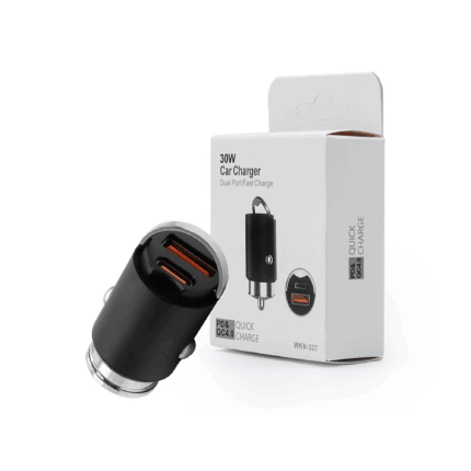 Автомобільний зарядний пристрій 30 Вт ЧОРНИЙ PD3.0+QC4.0 GSM1063