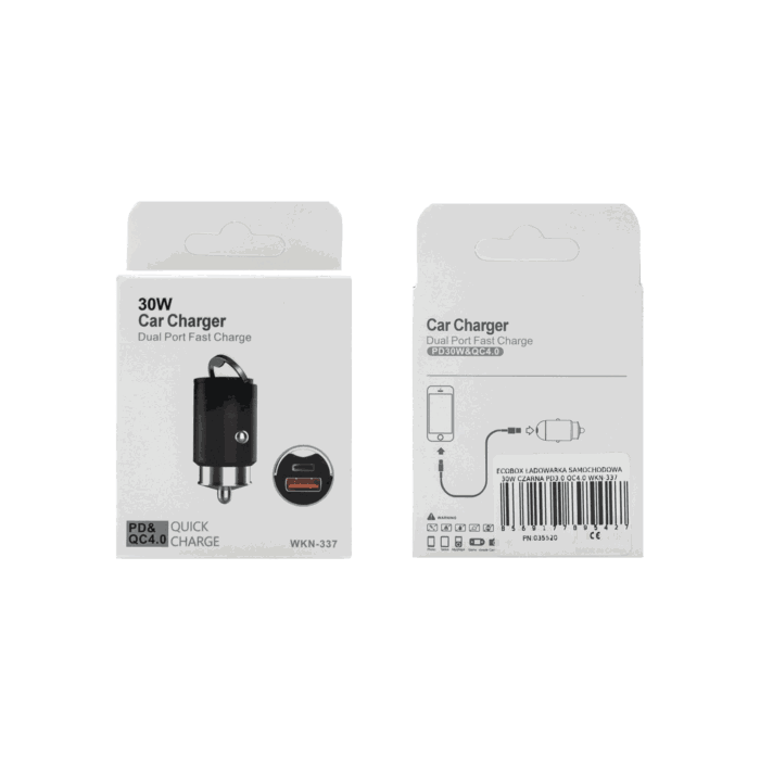 Автомобільний зарядний пристрій 30 Вт ЧОРНИЙ PD3.0+QC4.0 GSM1063 - Зображення 3