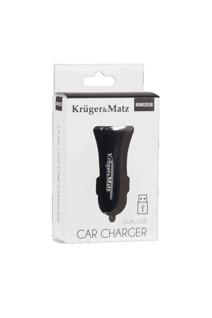 Автомобільний зарядний пристрій Kruger&Matz 2xUSB KM0203B 2400 mA чорний - Зображення 2