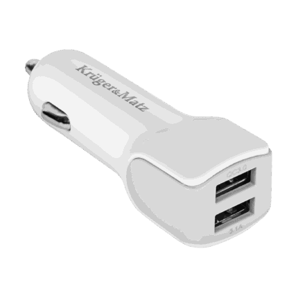Автомобільний зарядний пристрій Kruger&Matz 2xUSB KM0018 3000 mA з функцією швидкої зарядки Quick Charge 3.0