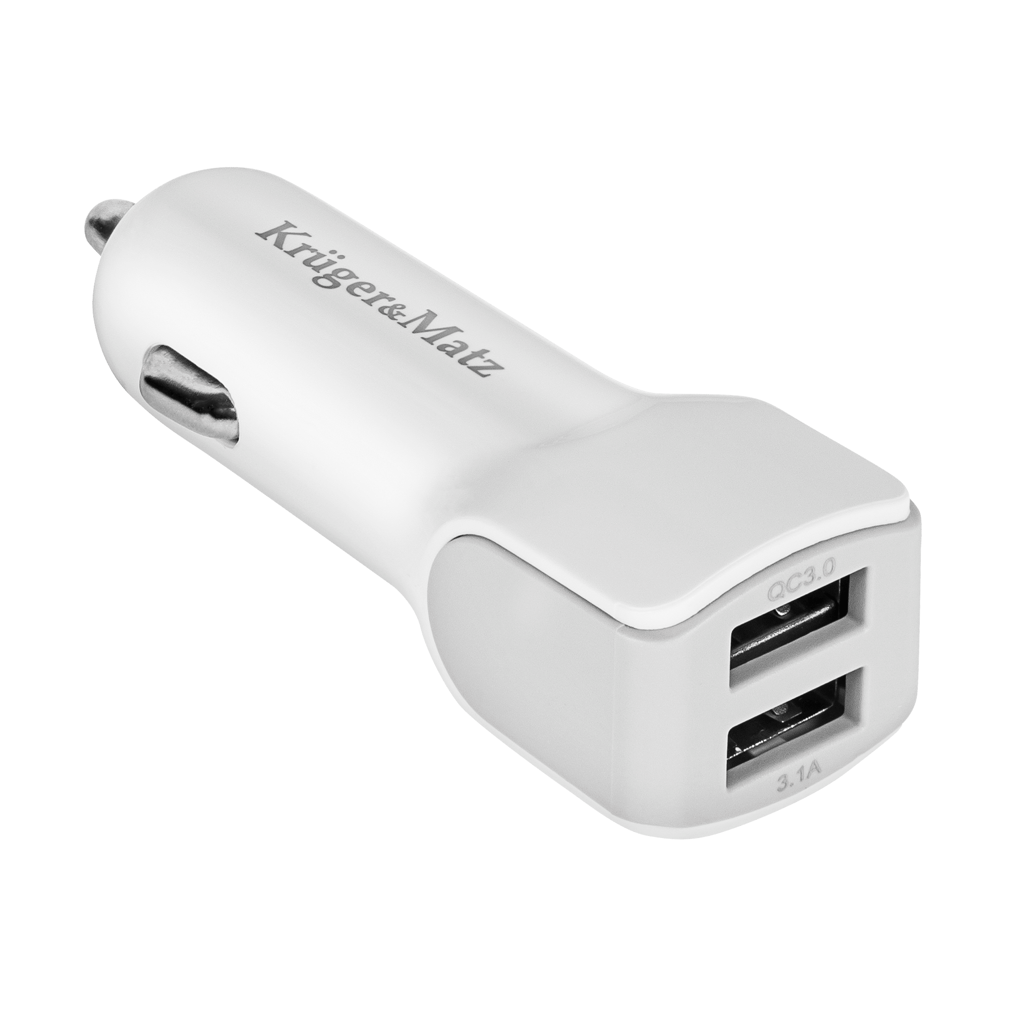 Автомобільний зарядний пристрій Kruger&Matz 2xUSB 3000 mA з функцією швидкої зарядки Quick Charge 3.0 Автомобільний зарядний пристрій Kruger&Matz 2xUSB KM0018 3000 mA з функцією швидкої зарядки Quick Charge 3.0
