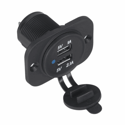 Автомобільний зарядний пристрій USB 12/24V Ltc URZ0861LX 1A+2.1A в зборі LXG526