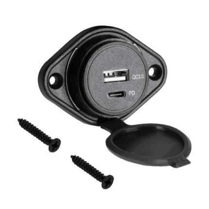 Автомобільний зарядний пристрій USB+USB Type-C Peiying PY-CHR0009 із функцією швидкого заряджання Quick Charge та Power Delivery