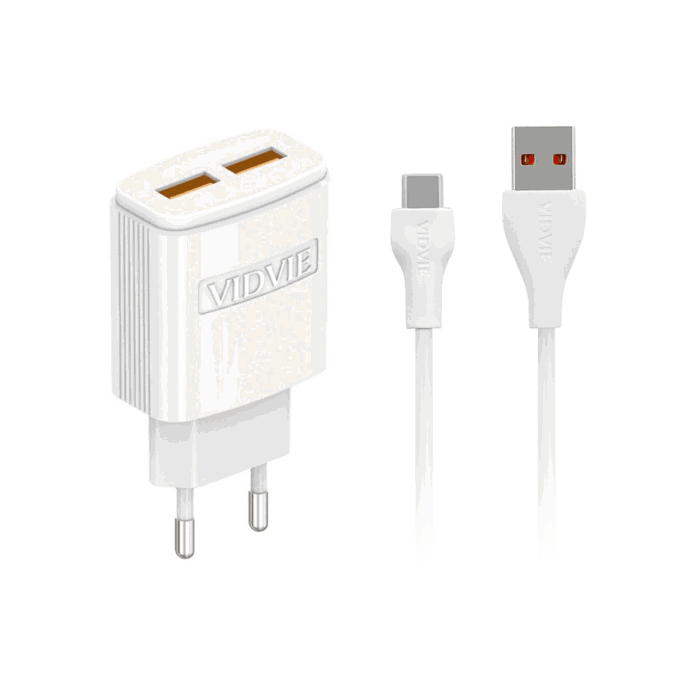 Два зарядні пристрої USB + кабель Type-C GSM1039.2 2400 мА - Зображення 5