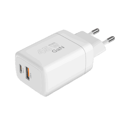 Зарядний пристрій Krüger&matz KM0856 GaN потужністю 45 Вт з функцією Power Delivery та швидкої зарядки Quick Charge