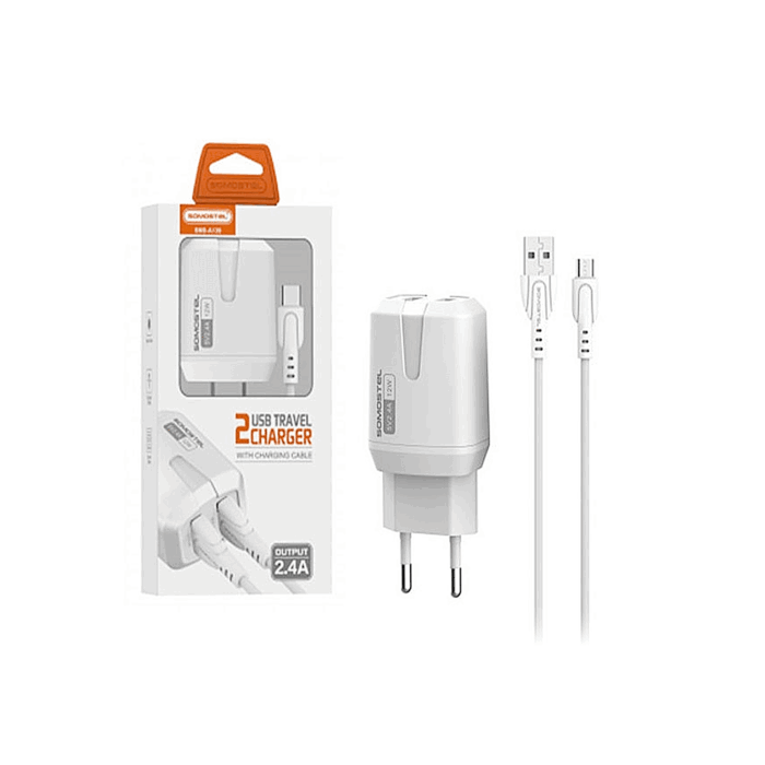 Зарядний пристрій GSM1042.2 microUSB 2400 мА - Зображення 2