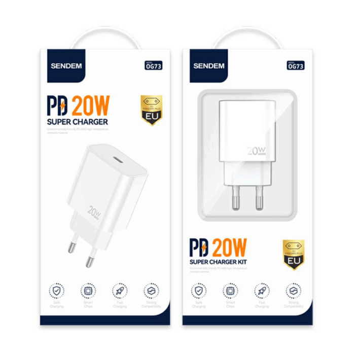 Зарядний пристрій OG73 GSM1060 20 Вт USB Type-C із функцією Power Delivery - Зображення 3