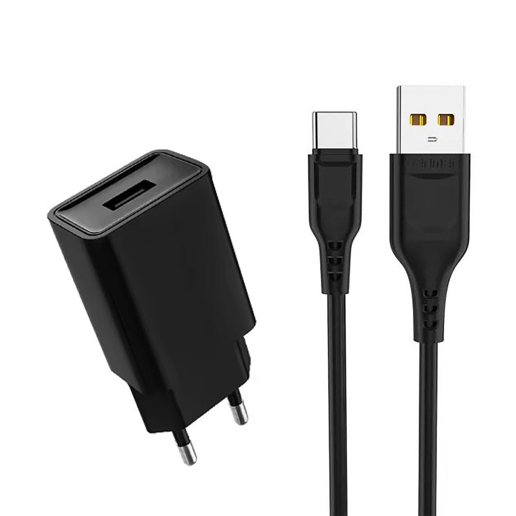 Зарядний пристрій USB + кабель USB Type-C 2400 мА 12 Вт Зарядний пристрій USB + кабель USB Type-C GSM1064 2400 мА 12 Вт