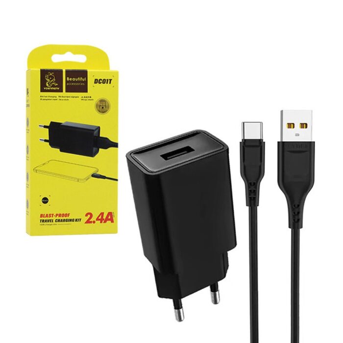 Зарядний пристрій USB + кабель USB Type-C GSM1064 2400 мА 12 Вт - Зображення 6