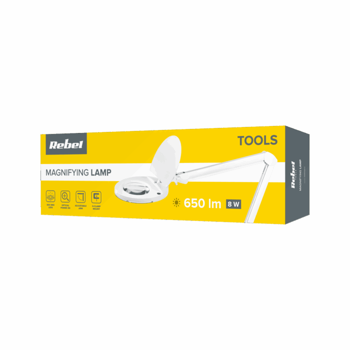 Лампа для майстерні з збільшувальним склом 5D Rebel NAR0463-2 8W (60 SMD) - Зображення 4