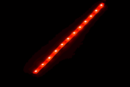 Гнучка світлодіодна стрічка 30 см червоного кольору (12x LED0039 5050 SMD)