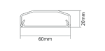 Біла пластикова накладка 60x20x750 Cabletech UCH0206 мм - Зображення 2