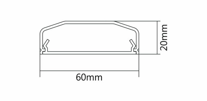 Біла пластикова накладка 60x20x750 Cabletech UCH0206 мм - Зображення 2