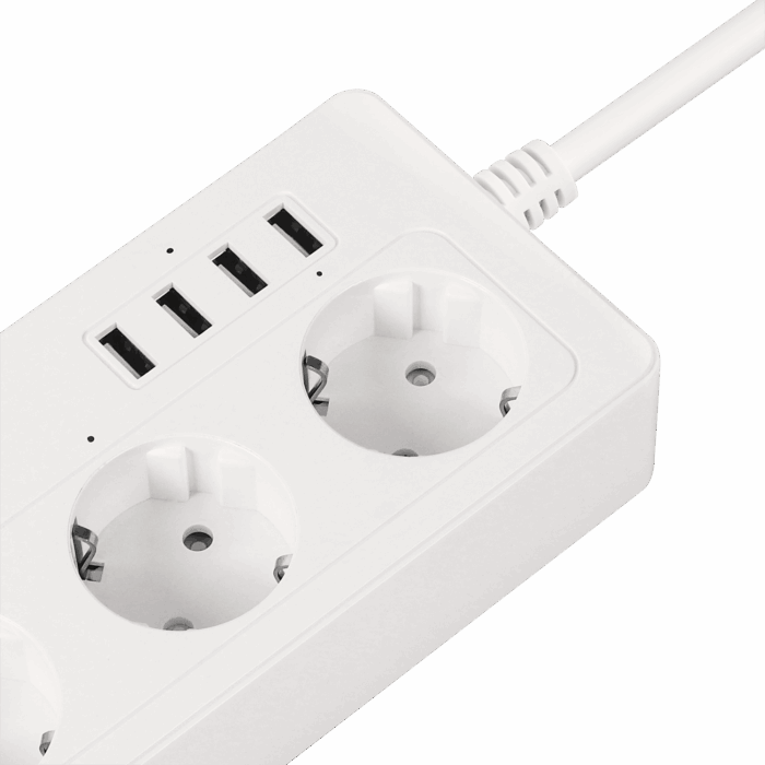 Подовжувач Kruger&Matz KM2250 на 4 німецькі розетки та 4xUSB 2100 мА Connect P6 Tuya - Зображення 6