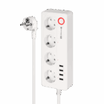 Подовжувач Kruger&Matz KM2250 на 4 німецькі розетки та 4xUSB 2100 мА Connect P6 Tuya
