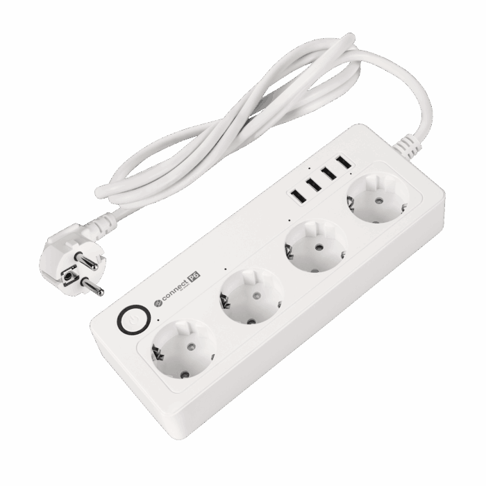 Подовжувач Kruger&Matz KM2250 на 4 німецькі розетки та 4xUSB 2100 мА Connect P6 Tuya - Зображення 4