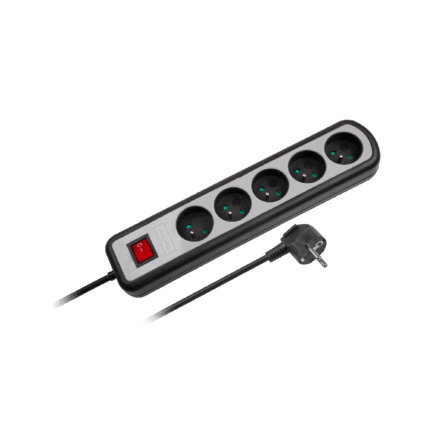 Подовжувач Rebel URZ3062-3W-2 на 5 розеток з вимикачем