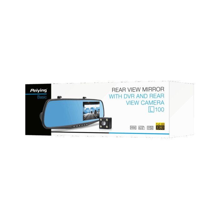 Автомобільне дзеркало Peiying PY-DVR030 Basic з реєстратором та камерою заднього виду L100 - Зображення 6
