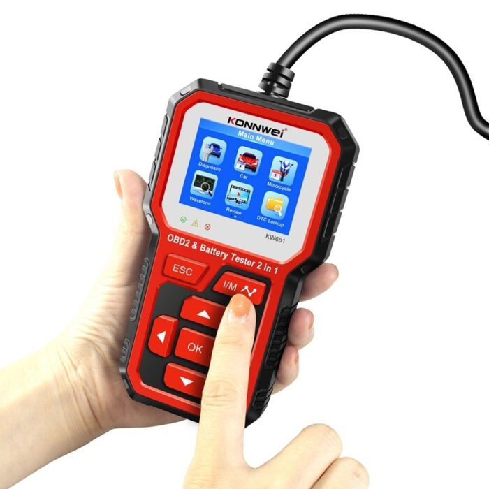 Діагностичний вимірювач, сканер OBD2, тестер акумуляторів Konnwei KW681 - Зображення 12