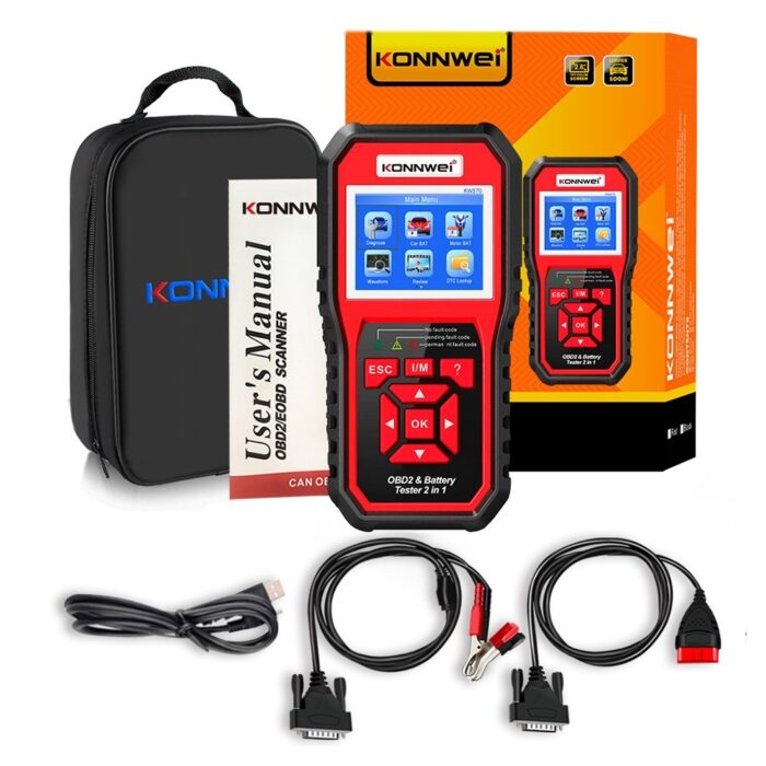 Діагностичний вимірювач, сканер OBD2, тестер акумуляторів Konnwei KW870 - Зображення 8