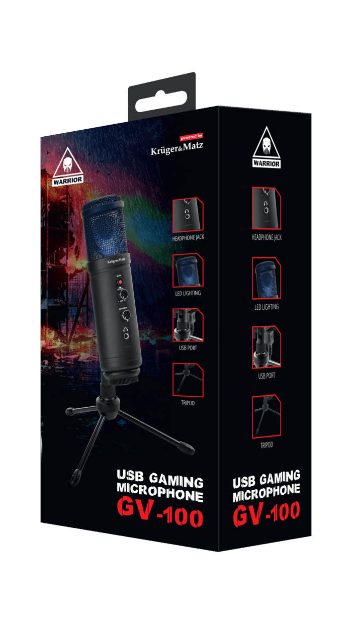 Ігровий/віделогерський мікрофон Kruger&Matz Warrior GV-100 KM0765 USB - Зображення 5