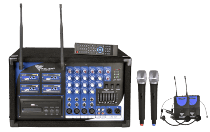 PA-180 Azusa MIK0124 UHF мікрофон 4 канали (2 ручних + 2 гарнітурних)
