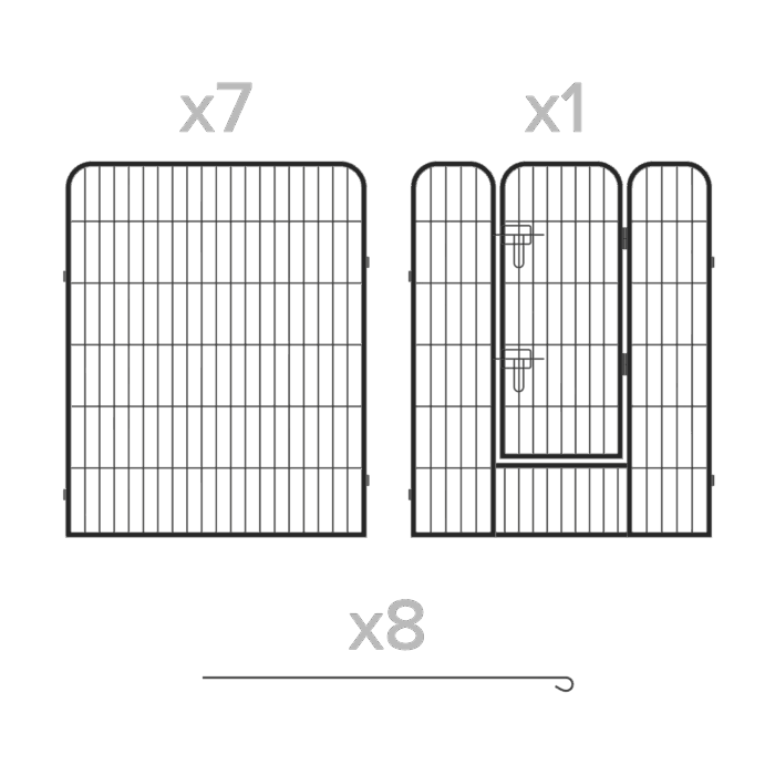 Модульна собача будка, сталевий вольєр, розмір XL, 8 панелей 80x100 см, Rebel RA-1208 ANIMALS - Зображення 7