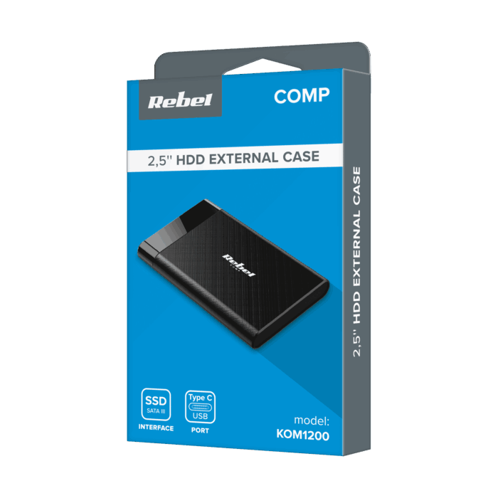 Корпус для накопичувача Rebel KOM1200 2,5 дюйма SATA USB C 3.1 - Зображення 4