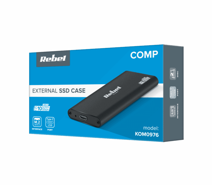 Алюмінієвий корпус Rebel KOM0976 для твердотільного накопичувача M2 з USB Type-C 3.0 - Зображення 3