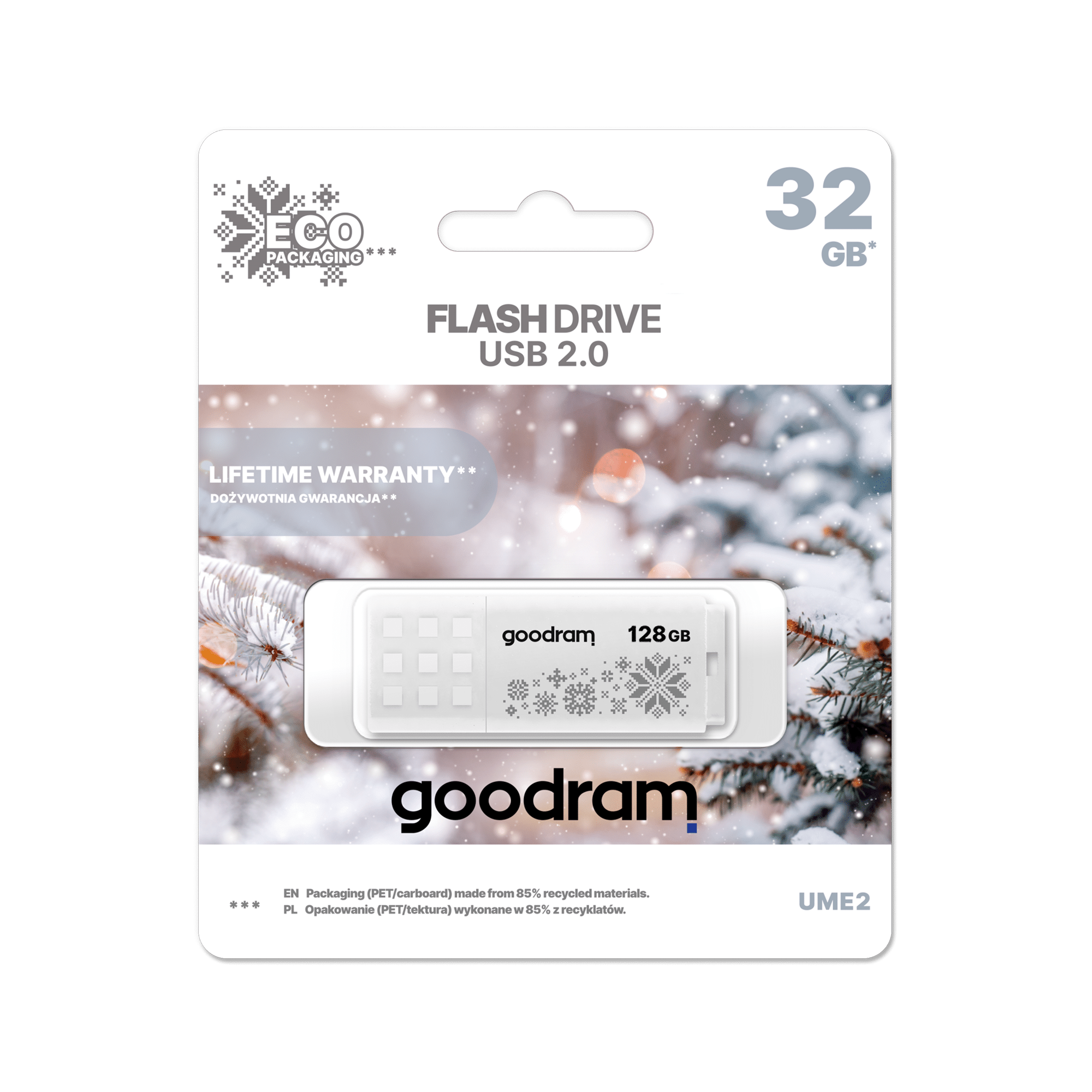 Флеш-накопичувач Goodram USB 2.0 128 ГБ Winter Edition Флеш-накопичувач Goodram TGD-UME21280WOR11-WI USB 2.0 128 ГБ Winter Edition