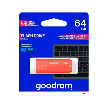 Флеш-накопичувач Goodram TGD-UME30640O0R11 USB 3.2 64 ГБ помаранчевого кольору