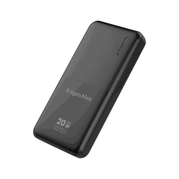 Зовнішній акумулятор Kruger&Matz KM0904 10000 мАг (літій-полімерний) з функцією контролю якості та розрядження (PD) - Зображення 2