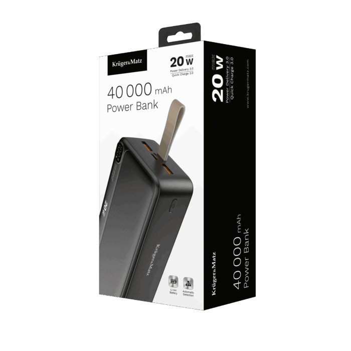 Літій-іонний Krüger&matz KM0908 зовнішній акумулятор ємністю 40000 мАг з функцією контролю якості та розрядження (PD) - Зображення 8
