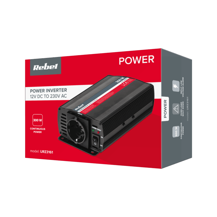 Перетворювач Rebel URZ3161 12V/230V 300W (розетка F-типу: німецька) - Зображення 4