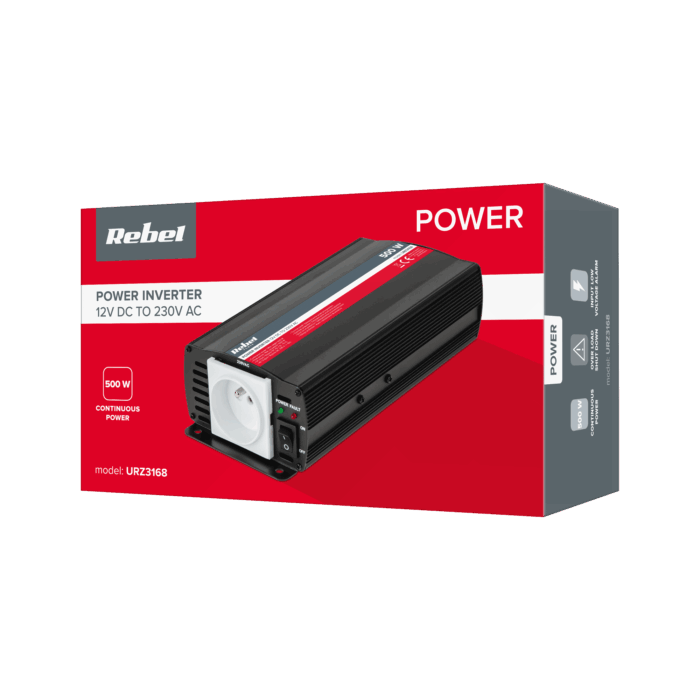 Перетворювач Rebel URZ3168 12V/230V 500W (розетка типу E: польська, французька) - Зображення 4