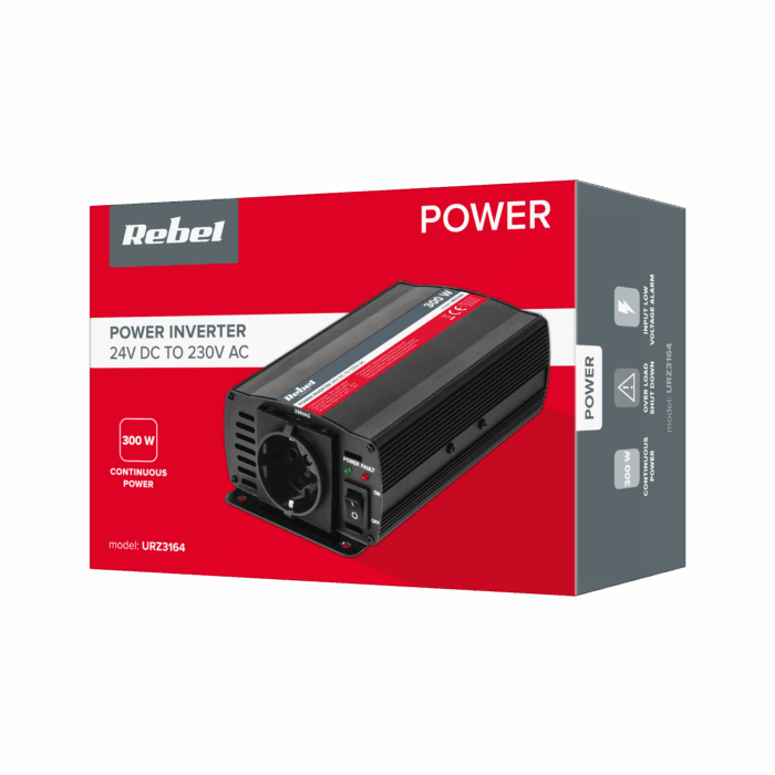 Перетворювач Rebel URZ3164 24V/230V 300W (розетка F-типу: німецька) - Зображення 4