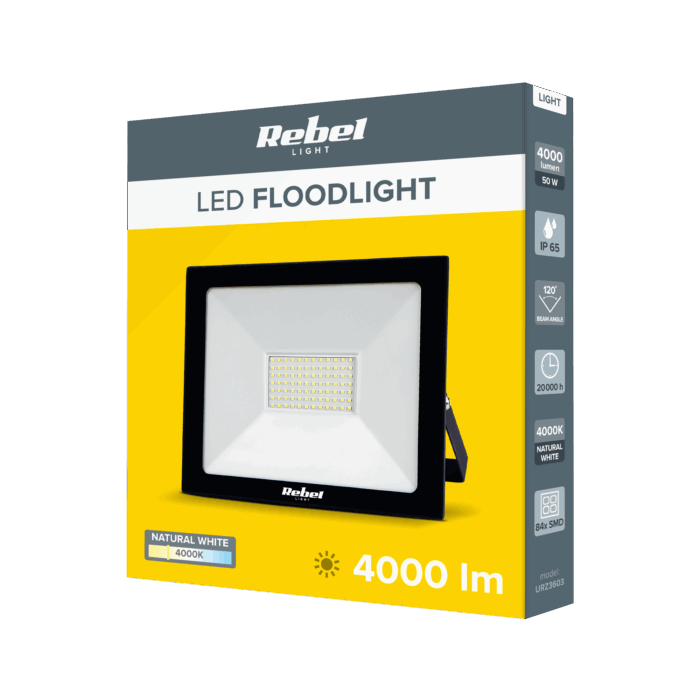 Світлодіодний прожектор Rebel URZ3603 50 Вт 4000 К (84x2835 SMD) 230 В - Зображення 3