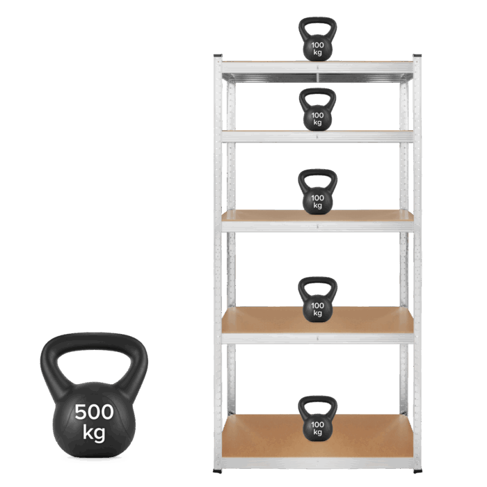 Металева стійка для зберігання 180x90x40 срібляста Rebel RB-1256 - Зображення 9
