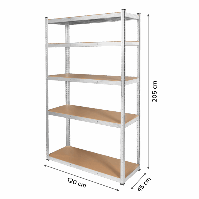Металева стійка для зберігання 205x120x45 срібляста Rebel RB-1252 - Зображення 11