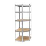 Металевий кутовий стелаж для зберігання 180x40x70 сріблястий Rebel RB-1254